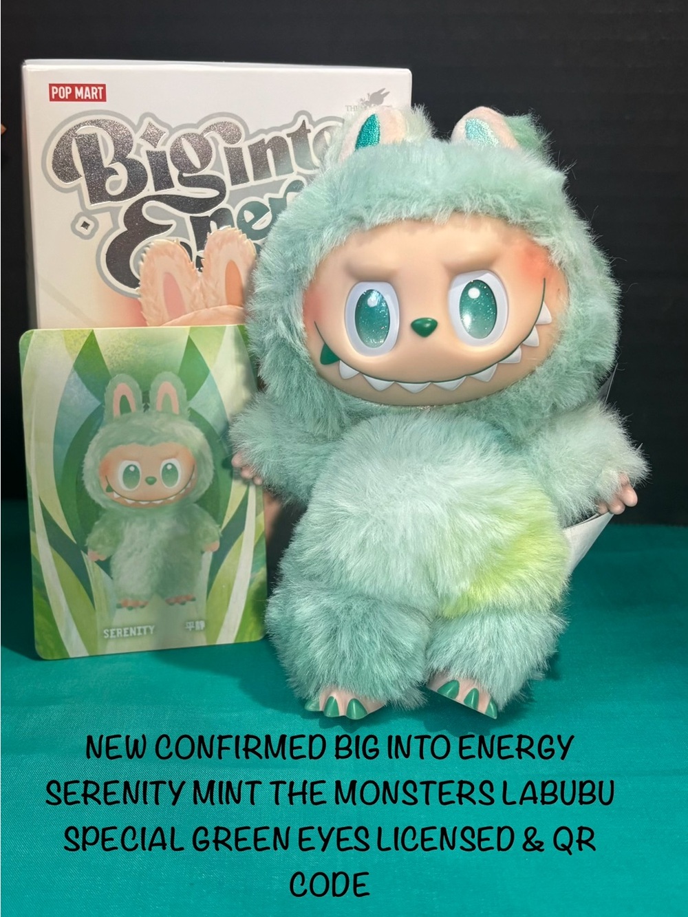 Pop Mart Big Into Energy Labubu Plush - Serenity Mint Green